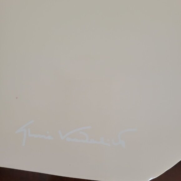 Set Of 6 Gloria Vanderbilt Ivory Scalloped Edge Melamine Oval Placemats 17" X 11 - Picture 4 of 6